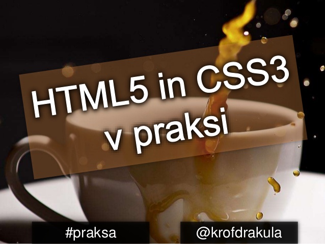 My presentation title slide, Practical HTML5 and CSS3